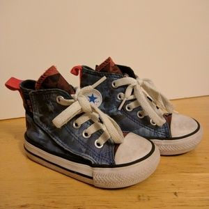 Infant Converse High Tops Velcro Stars and Stripes